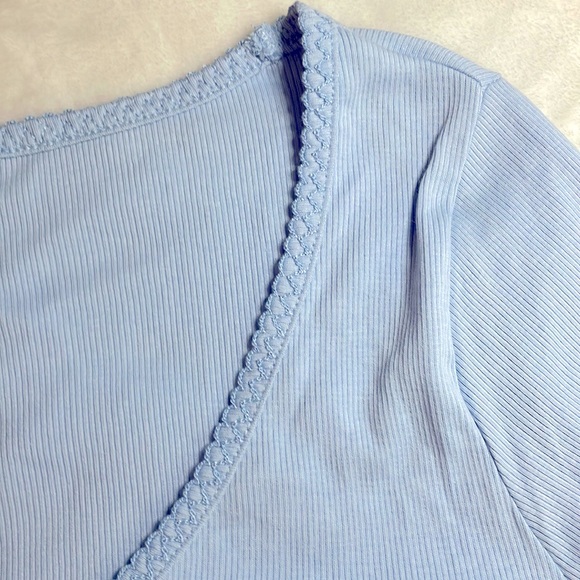 H&M Blue Long Sleeve Crop Top Size M - Picture 4 of 6